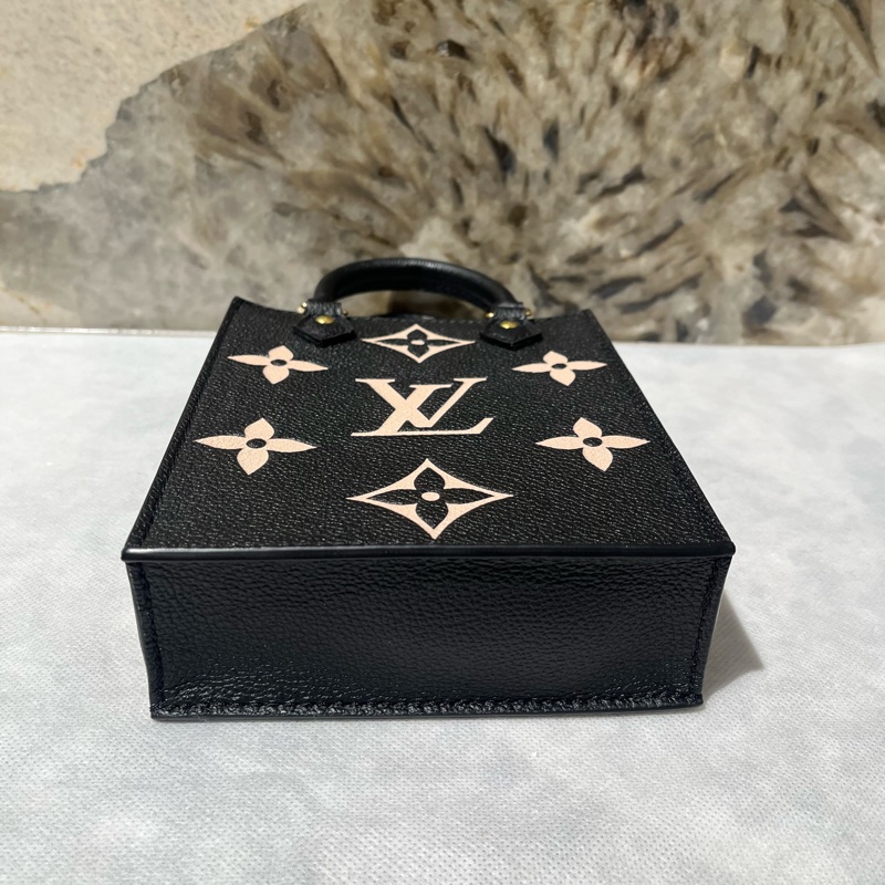 Louis Vuitton 黑拼奶油色牛皮 Petit Sac Plat琴譜包-4