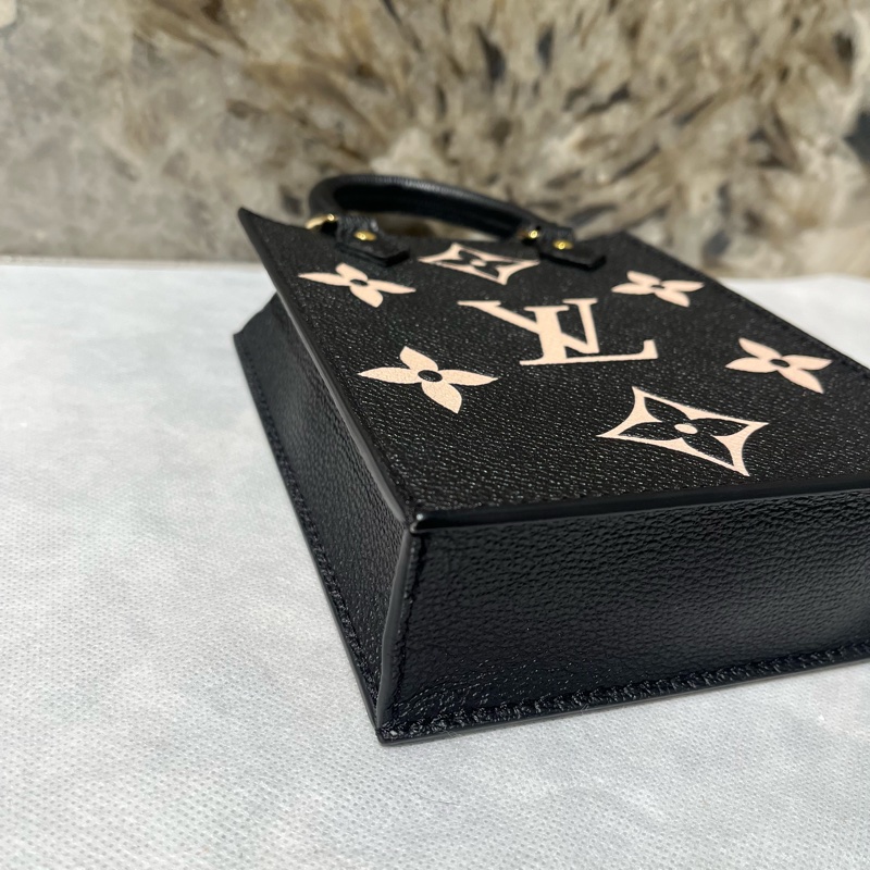 Louis Vuitton 黑拼奶油色牛皮 Petit Sac Plat琴譜包-5