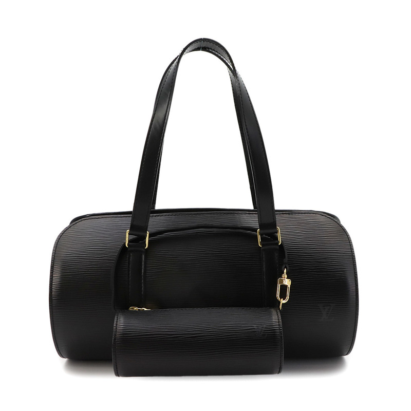 Louis Vuitton Epi Soufflot 手提包,皮革,黑色 (M52222),金色五金配件。-0