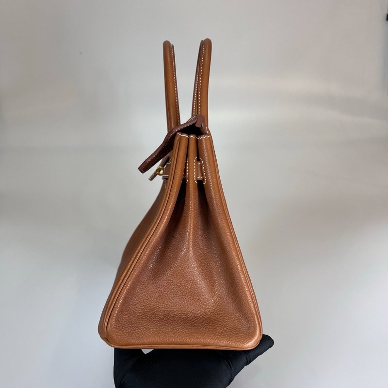HERMES A刻 馬鞍皮 金棕金BIRKIN 30 包-2
