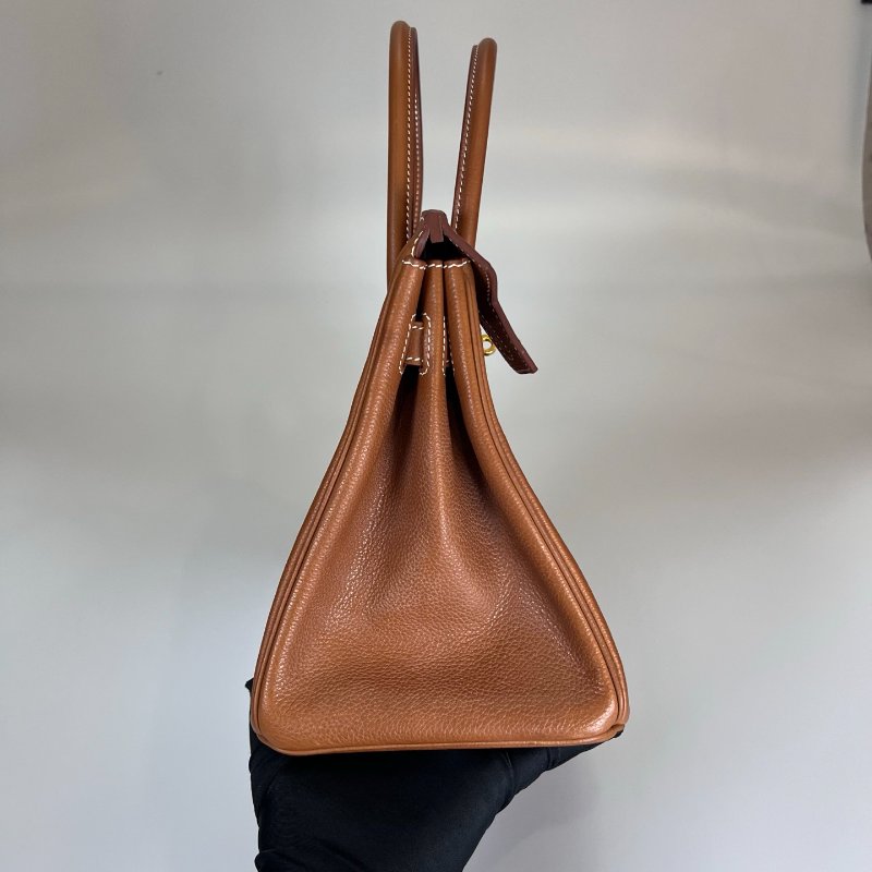 HERMES A刻 馬鞍皮 金棕金BIRKIN 30 包-3