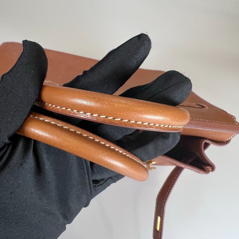 HERMES A刻 馬鞍皮 金棕金BIRKIN 30 包-10