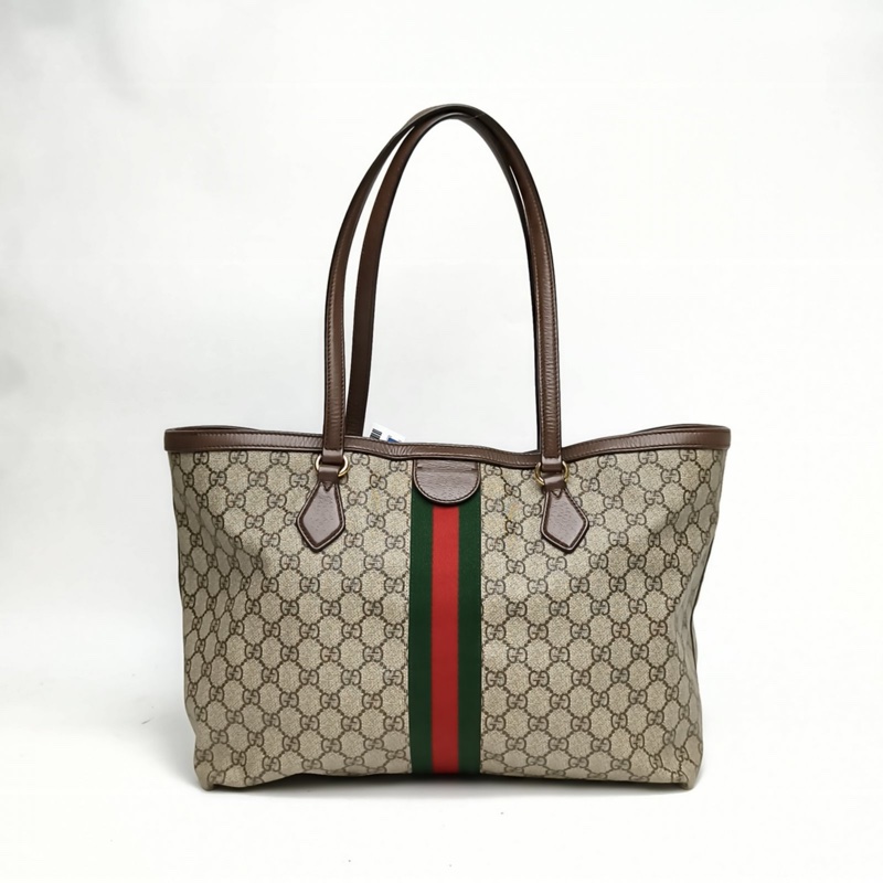 GUCCI OphidiaTote中號38老花PVC金扣肩背包-2