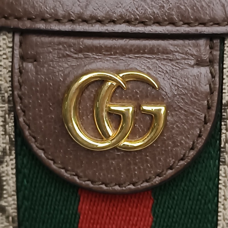 GUCCI OphidiaTote中號38老花PVC金扣肩背包-4