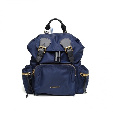 Burberry TheRucksack軍旅雙肩包中號藍色尼龍