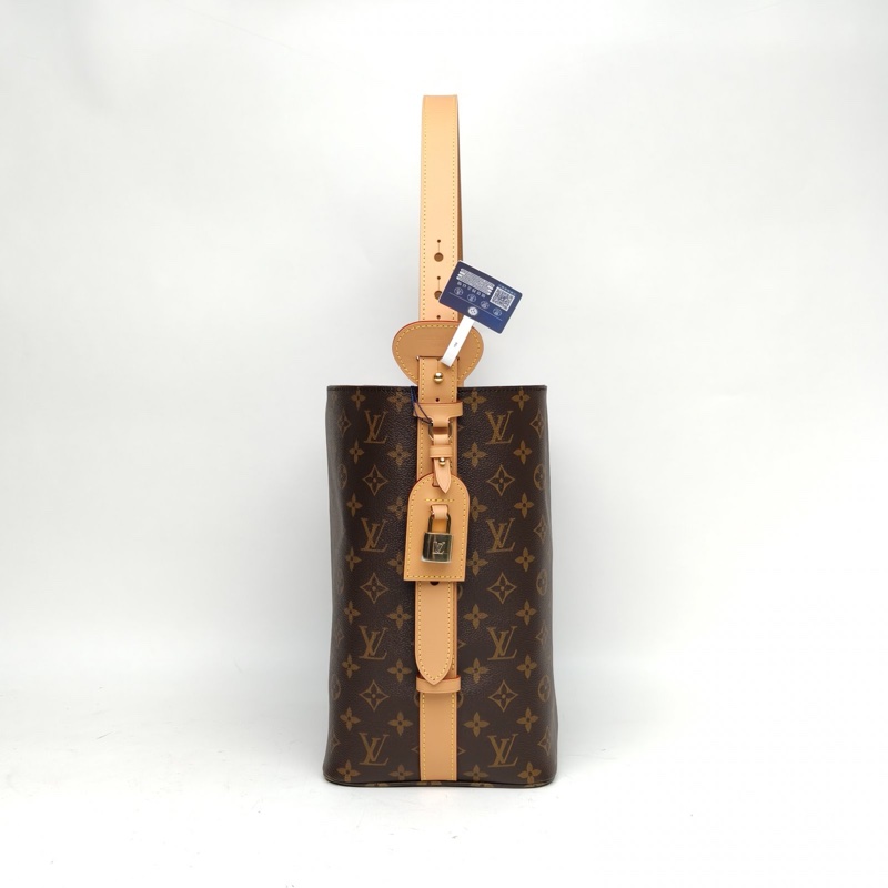 LOUIS VUITTON ALLIN大號手袋老花PVC金扣老花晶片肩背包-1