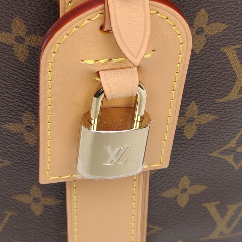 LOUIS VUITTON ALLIN大號手袋老花PVC金扣老花晶片肩背包-4