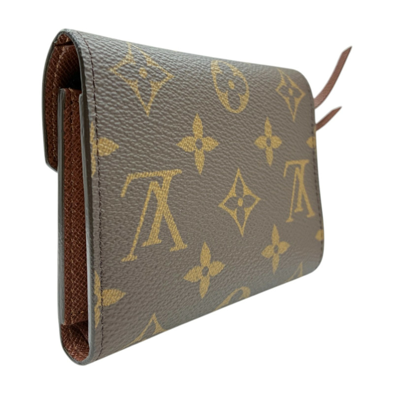 棕色 原花帆布 Victorine 三折短夾【LOUIS VUITTON LV 路易威登】 M62472-1