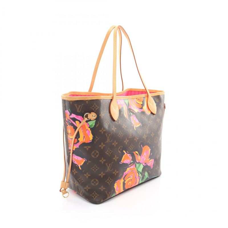 路易威登 Neverfull MM 單肩托特包 M48613 Monogram Rose 帆布二手 LV-1