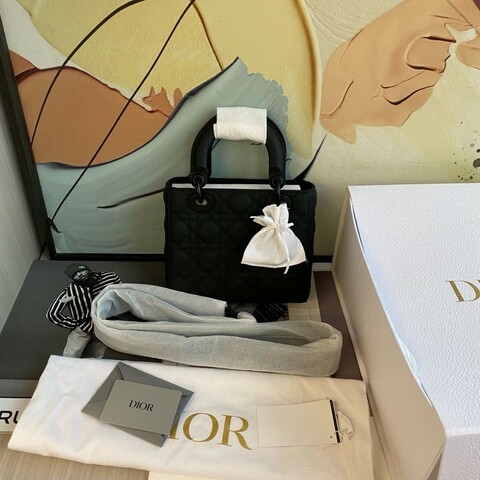 Dior lady Dior so black
黑色 磨砂皮 四格戴妃包
