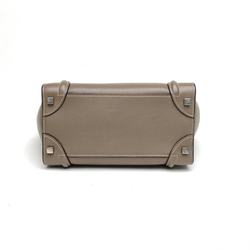CELINE Luggage笑臉包Micro26灰色牛皮手提包-3