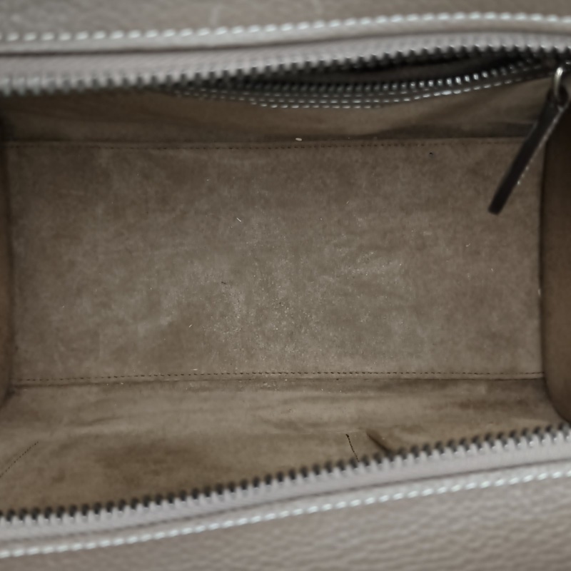 CELINE Luggage笑臉包Micro26灰色牛皮手提包-4