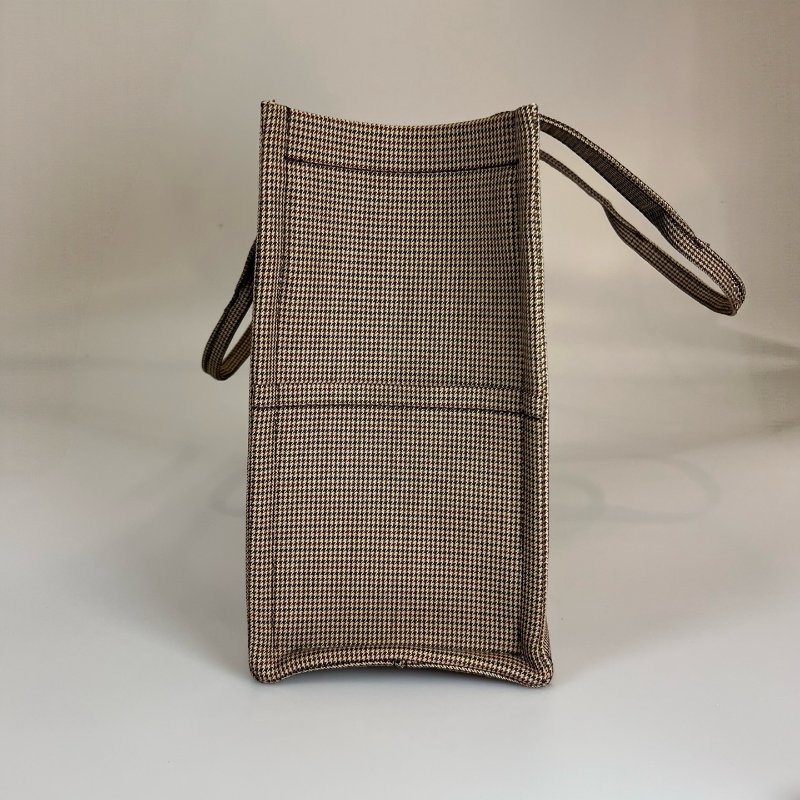 CELINE 綠色千鳥格帆布凱旋門托特包-2