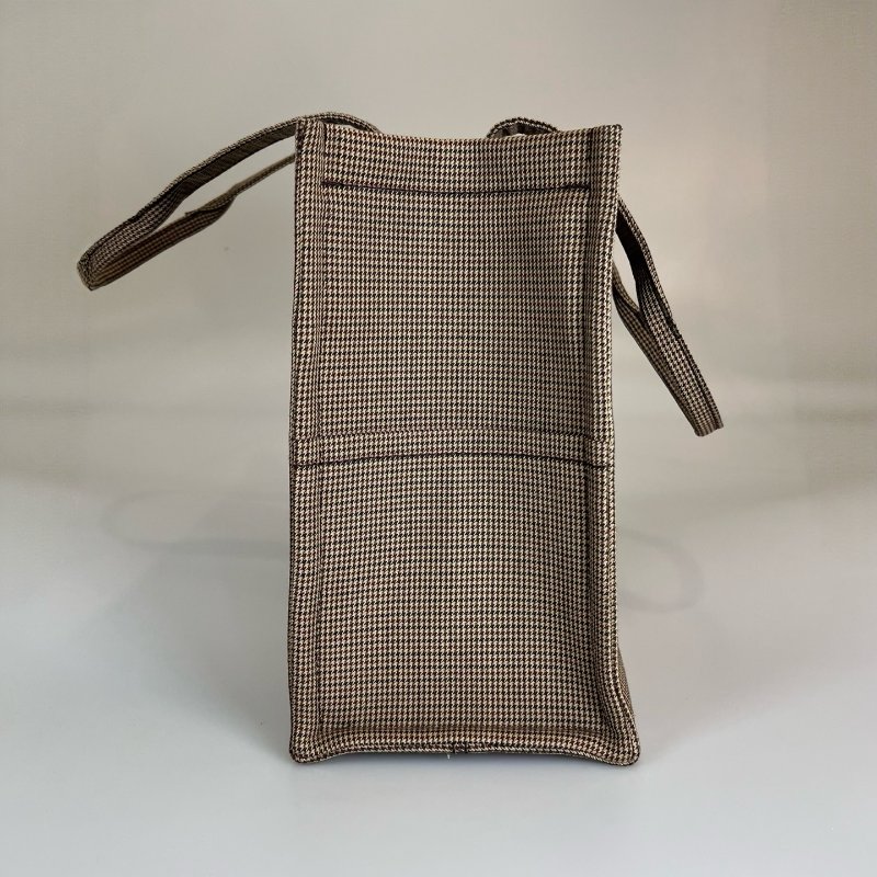 CELINE 綠色千鳥格帆布凱旋門托特包-3