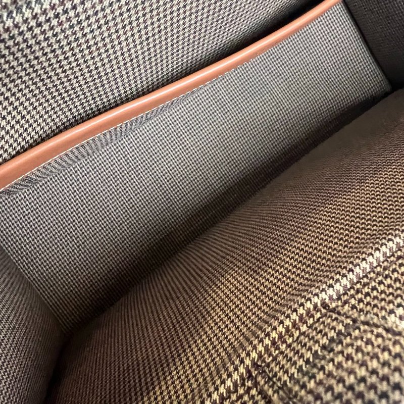CELINE 綠色千鳥格帆布凱旋門托特包-5