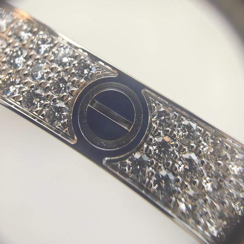 Cartier 卡地亞 Love 18K白金 (新款) 寬版滿天星鑽石手環 Size 16 Bracelet-4