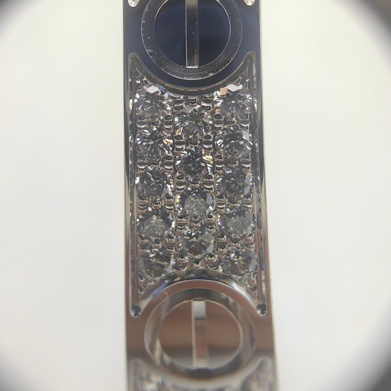 Cartier 卡地亞 Love 18K白金 (新款) 寬版滿天星鑽石手環 Size 16 Bracelet-5