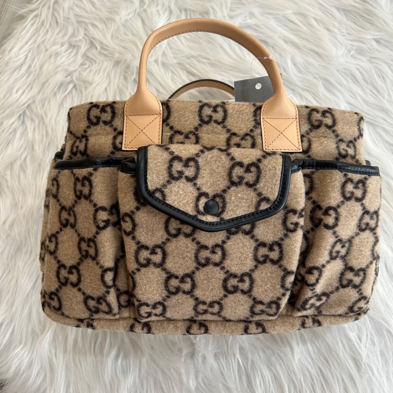Gucci 絨布 滿版 小手提包-0