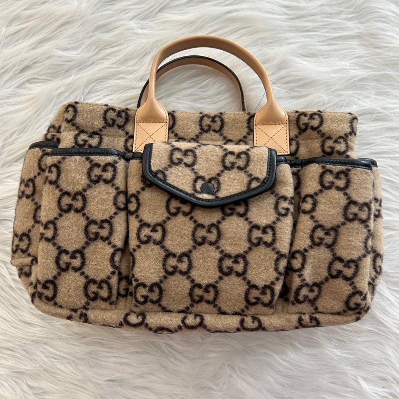 Gucci 絨布 滿版 小手提包-2