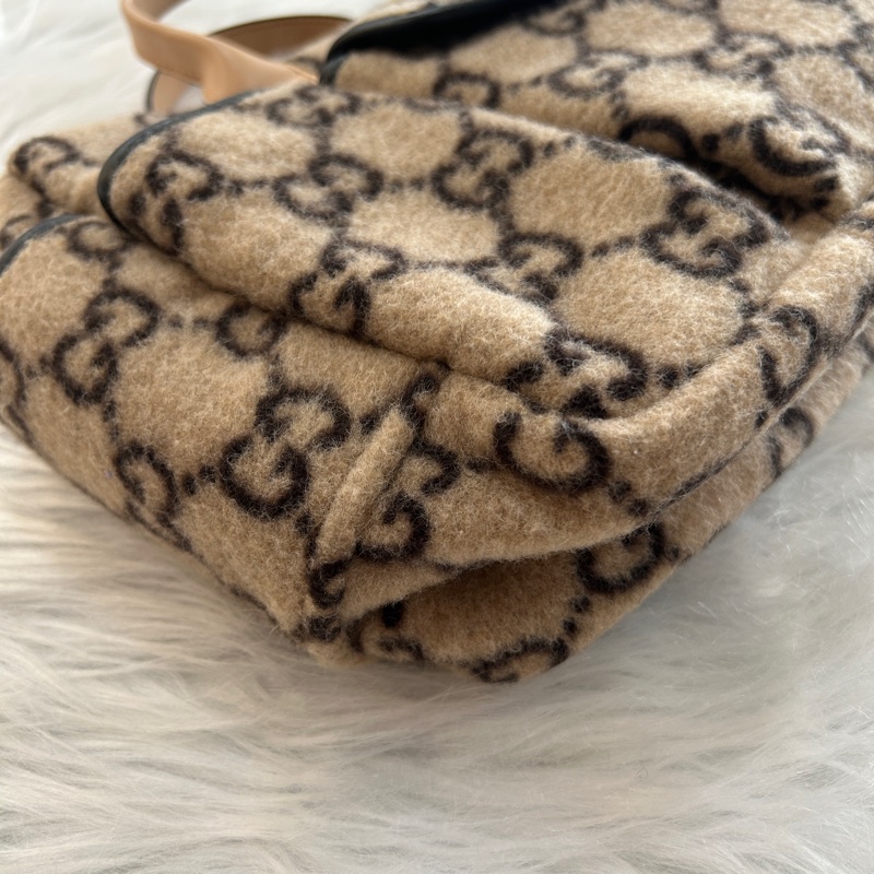 Gucci 絨布 滿版 小手提包-4