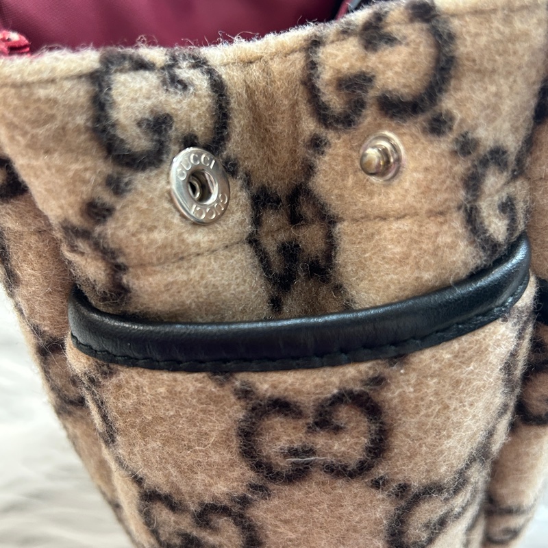 Gucci 絨布 滿版 小手提包-9