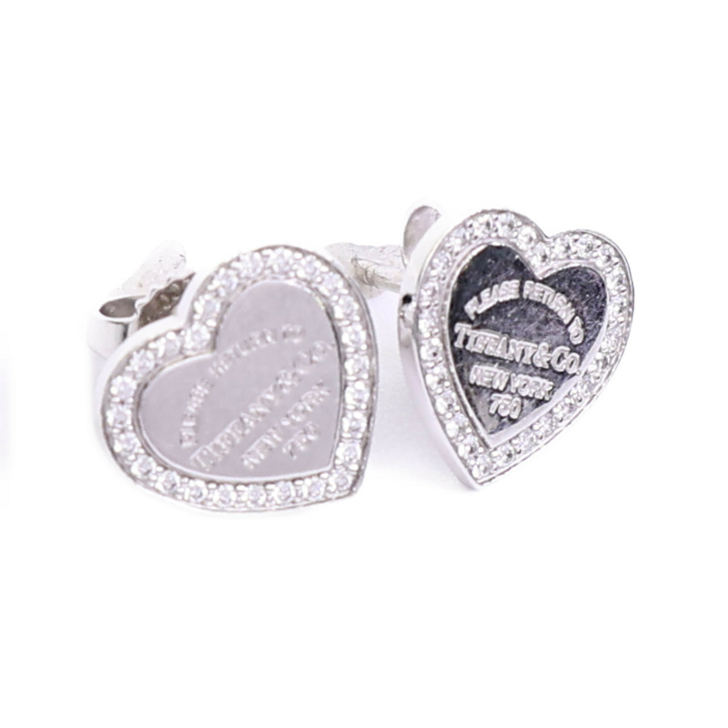 TIFFANY&CO 18K白金Return To Tiffany Heart Tag鑽石耳環-5