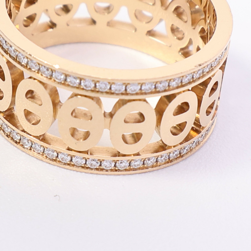 HERMES 18K玫瑰金Chaine D'Ancre Divine Ring戒指-4