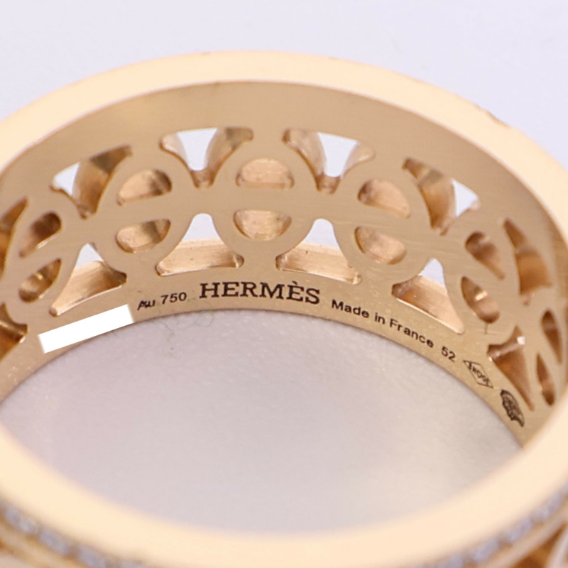 HERMES 18K玫瑰金Chaine D'Ancre Divine Ring戒指-5