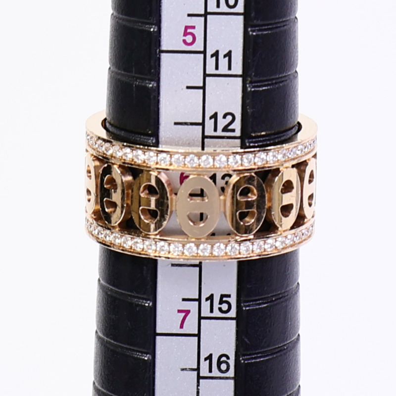 HERMES 18K玫瑰金Chaine D'Ancre Divine Ring戒指-6