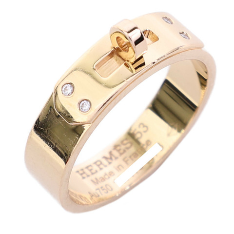 HERMES 18K玫瑰金Kelly Diamond鑽石戒指