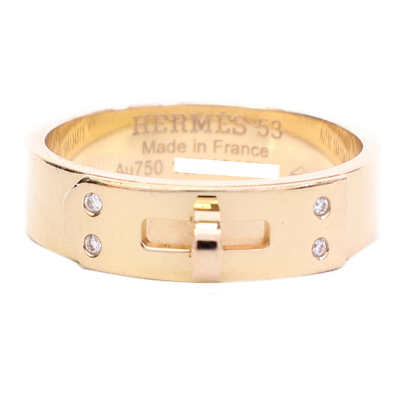 HERMES 18K玫瑰金Kelly Diamond鑽石戒指-1