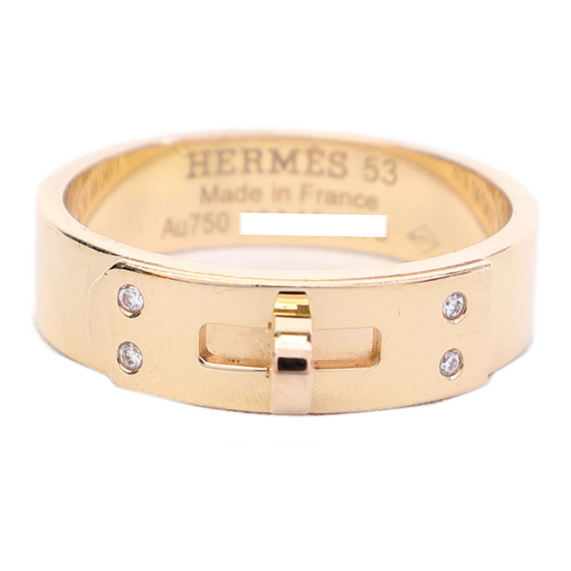 HERMES 18K玫瑰金Kelly Diamond鑽石戒指-2