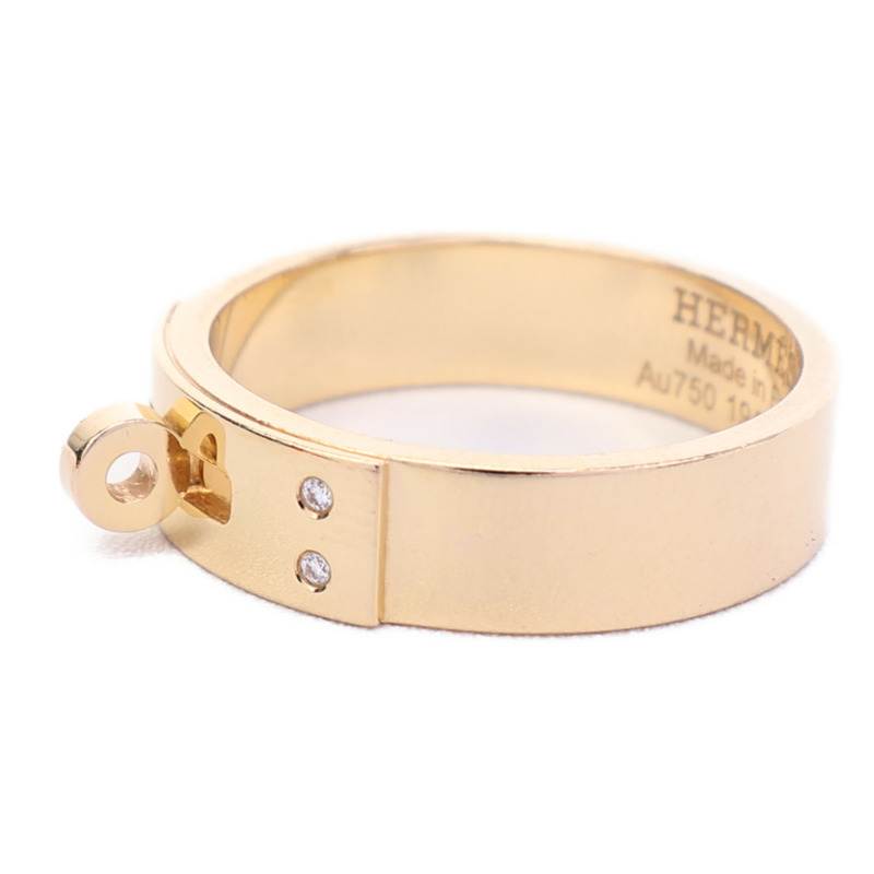 HERMES 18K玫瑰金Kelly Diamond鑽石戒指-3
