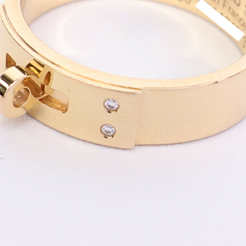 HERMES 18K玫瑰金Kelly Diamond鑽石戒指-7