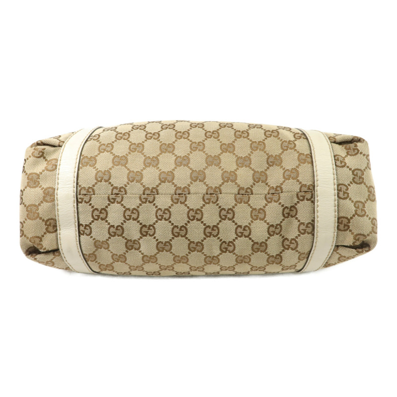 GUCCI 帆布/牛皮皮革Web Flap Tote肩背袋-3