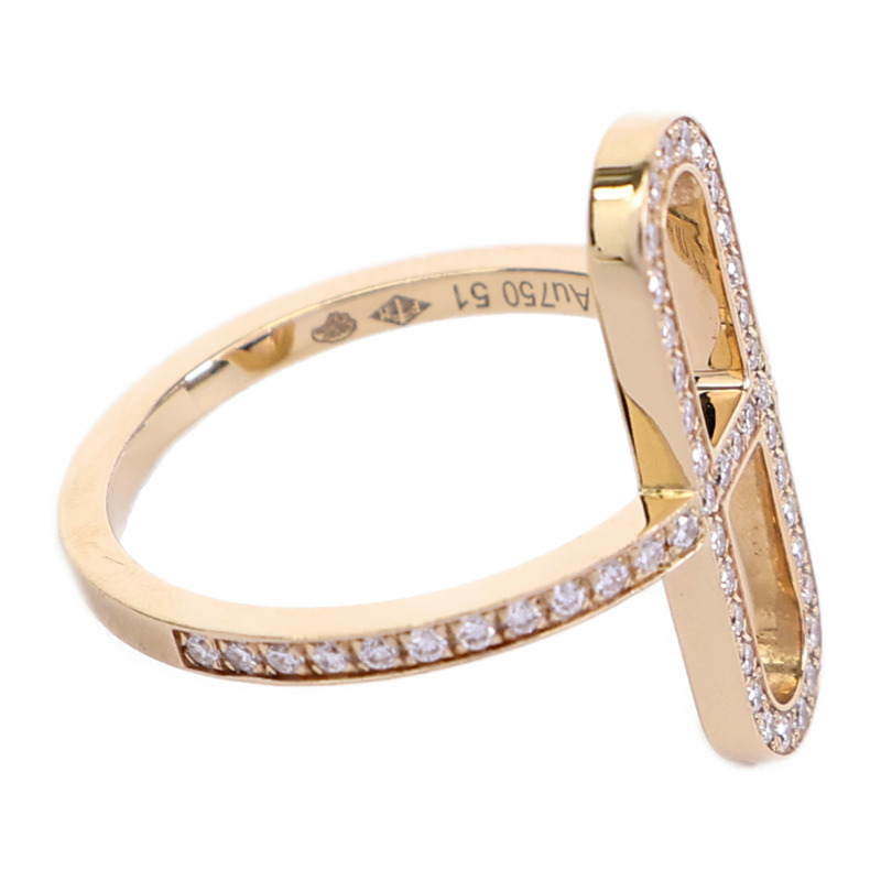 HERMES 18K玫瑰金Ever Chaine D'ancre Ring鑽石戒指-3