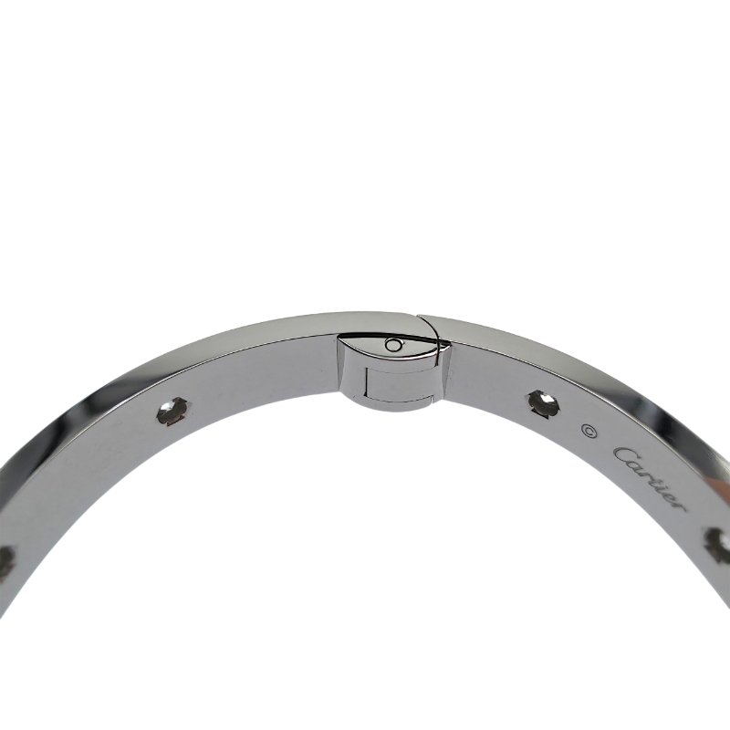 【新款🏵到貨】 Cartier 卡地亞 Love 18K白金 (新款)寬版全鑽石手環 Size 16 Bracelet-7