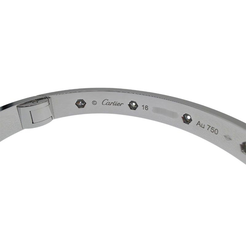 【新款🏵到貨】 Cartier 卡地亞 Love 18K白金 (新款)寬版全鑽石手環 Size 16 Bracelet-8
