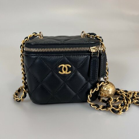 CHANEL 金球小盒子包羊皮黑 AP1447/晶片款