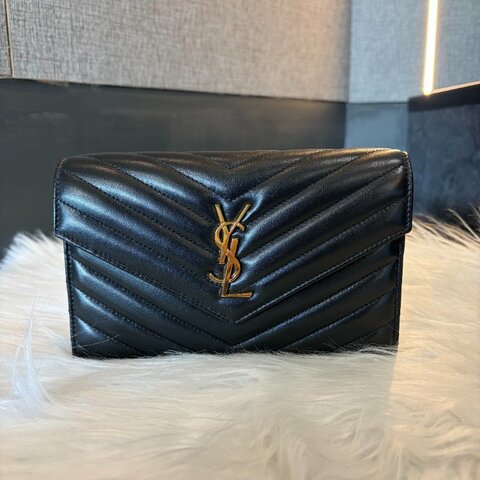 YSL小羊皮金鏈WOC/黑 全新商品