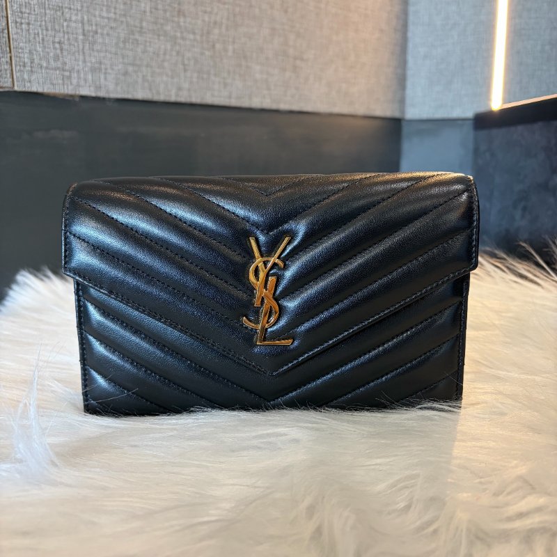 YSL小羊皮金鏈WOC/黑 全新商品-0