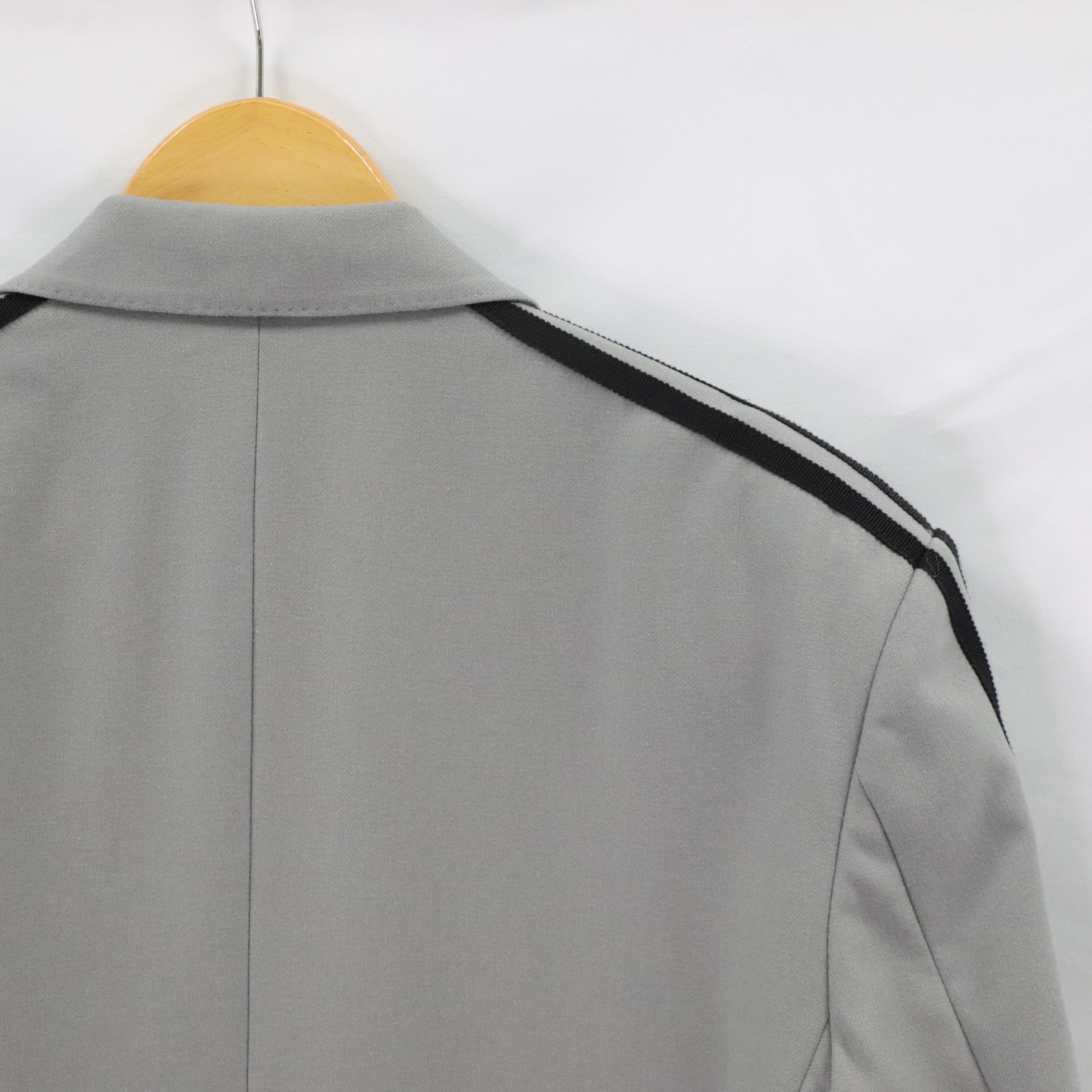 GUCCI x ADIDAS 灰色 羊毛 運動 三葉草條紋 西裝外套 720173 ZAD94-4