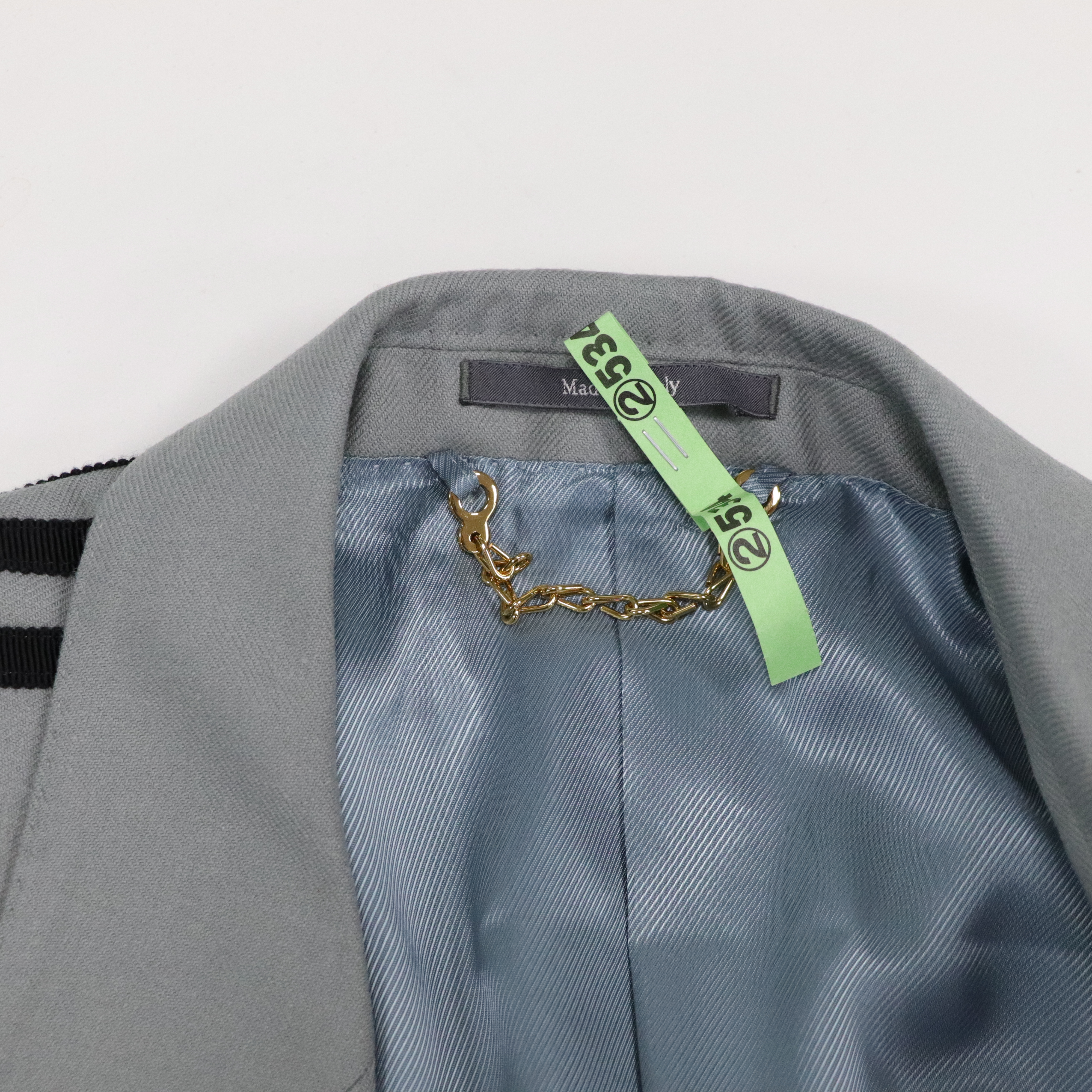 GUCCI x ADIDAS 灰色 羊毛 運動 三葉草條紋 西裝外套 720173 ZAD94-7