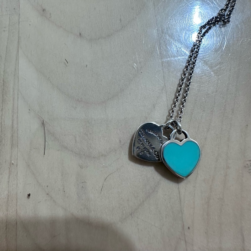 Return to Tiffany™ 迷你雙重心形吊飾鏈墜(藍色)-5
