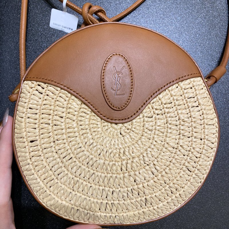Saint Laurent (YSL) Round Camera Bag 圓形編織斜背包-8