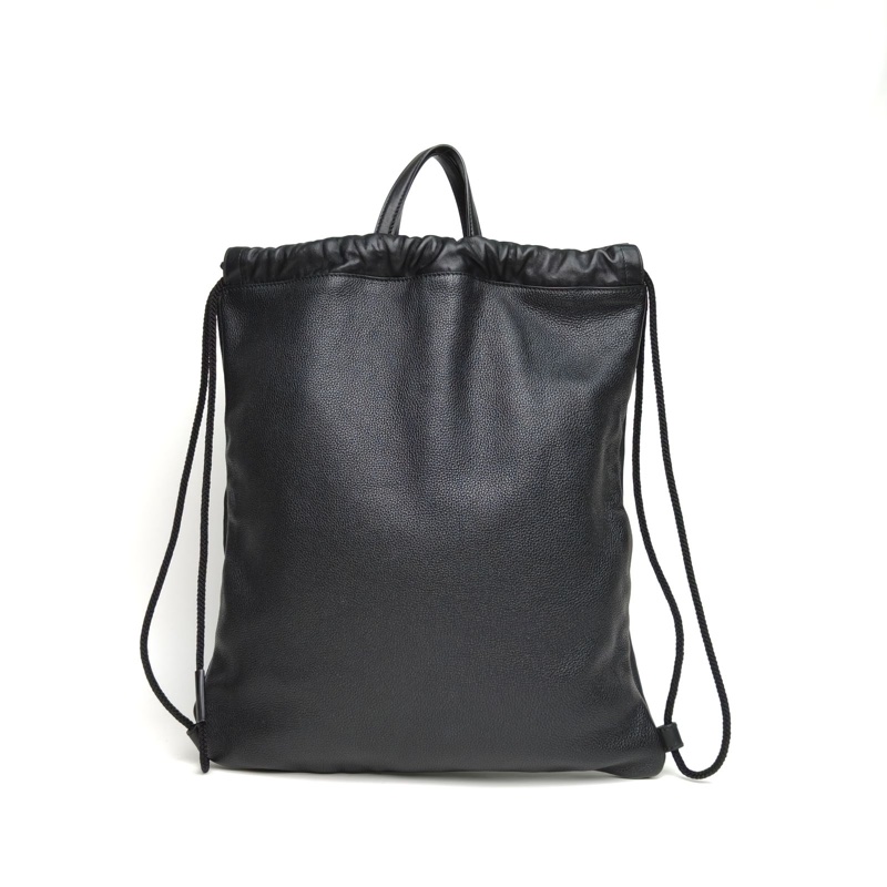 GUCCI Printleather抽繩雙肩包中號黑色牛皮-2