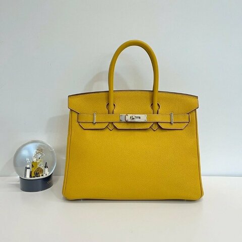 Hermes Birkin30 琥珀黃 玉米黃 銀釦
