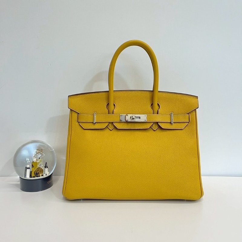 Hermes Birkin30 琥珀黃 玉米黃 銀釦-0