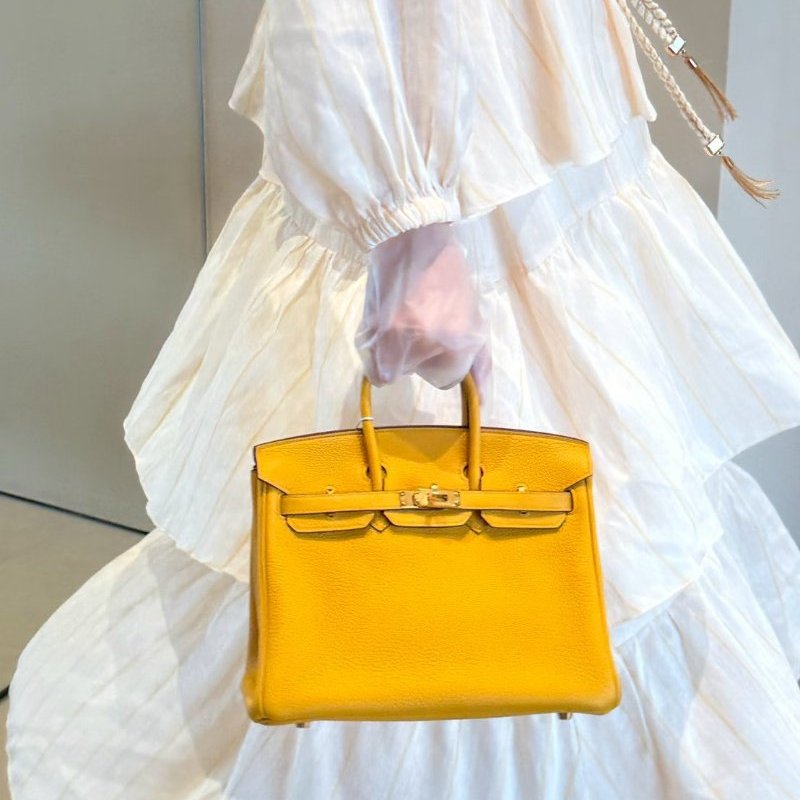 Hermes Birkin30 琥珀黃 玉米黃 銀釦-2
