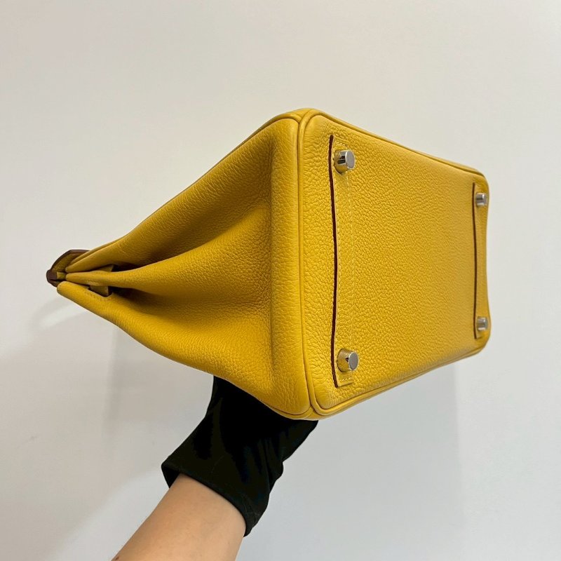 Hermes Birkin30 琥珀黃 玉米黃 銀釦-8